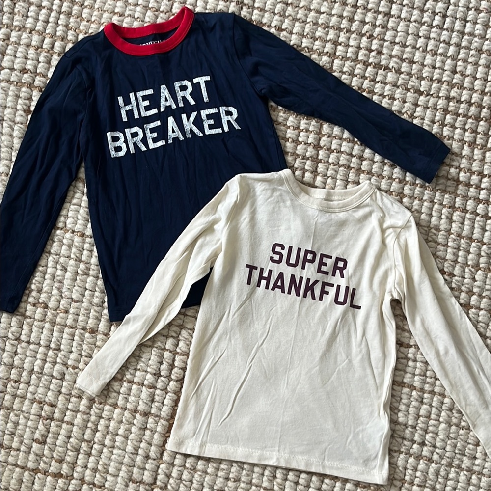 J.Crew Heart Breaker & Super Thankful Kids Long Sleeve Shirts